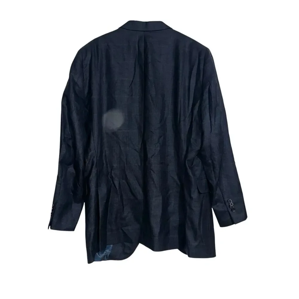 Peter Millar Plaid Navy Wool Men's Blazer Sporcoat Jacket